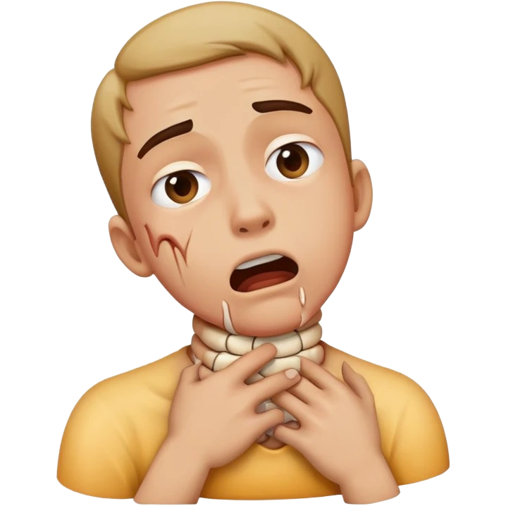Person chocking themselves  emoji