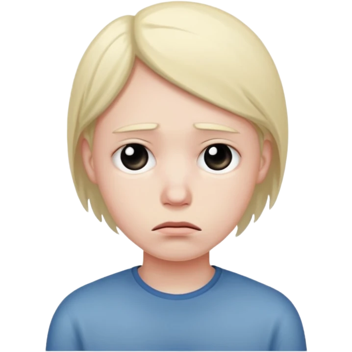 Searching with a sad face emoji