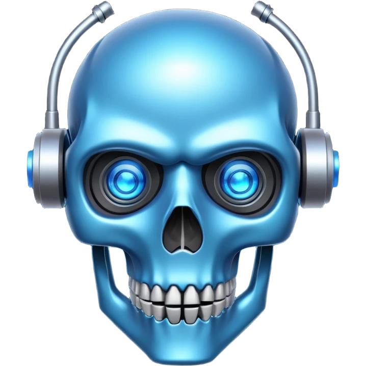 Robot skull laser eyes emoji