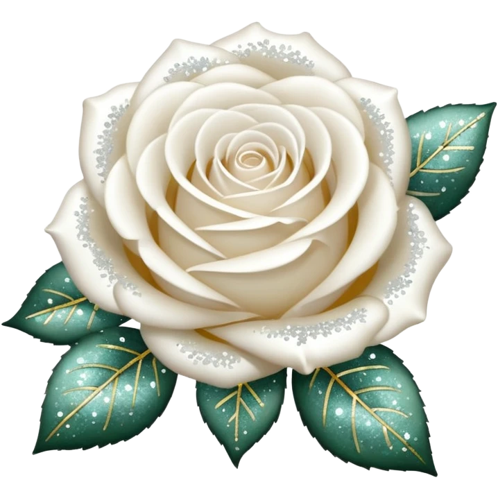 Glitter White Roses emoji