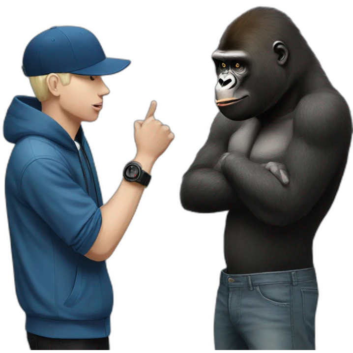 Gorilla meeting Eminem emoji
