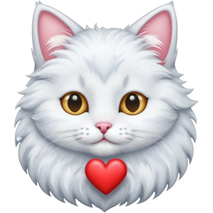Лунный котик с сердцем emoji