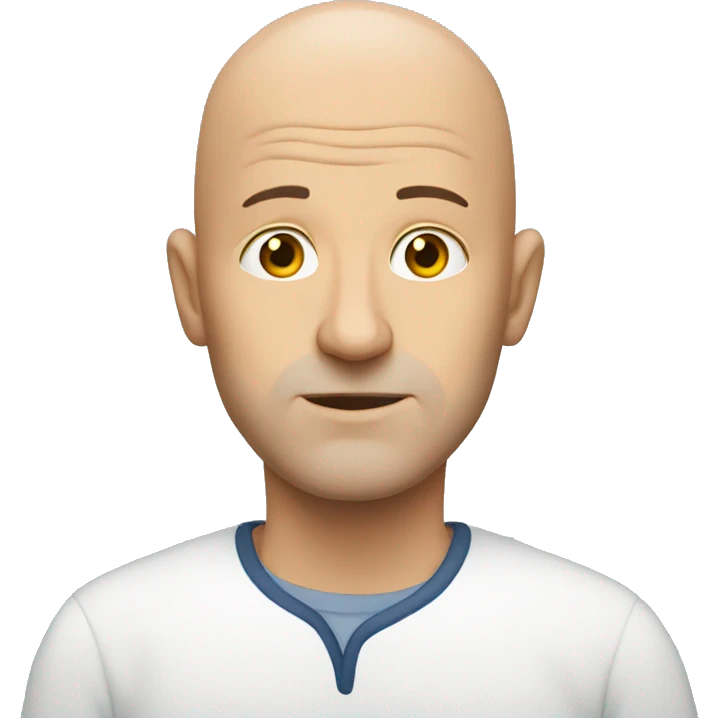 a bald withe man staring emoji