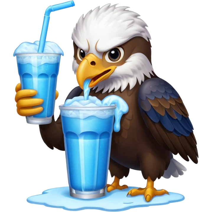 eagle drinking slushy emoji