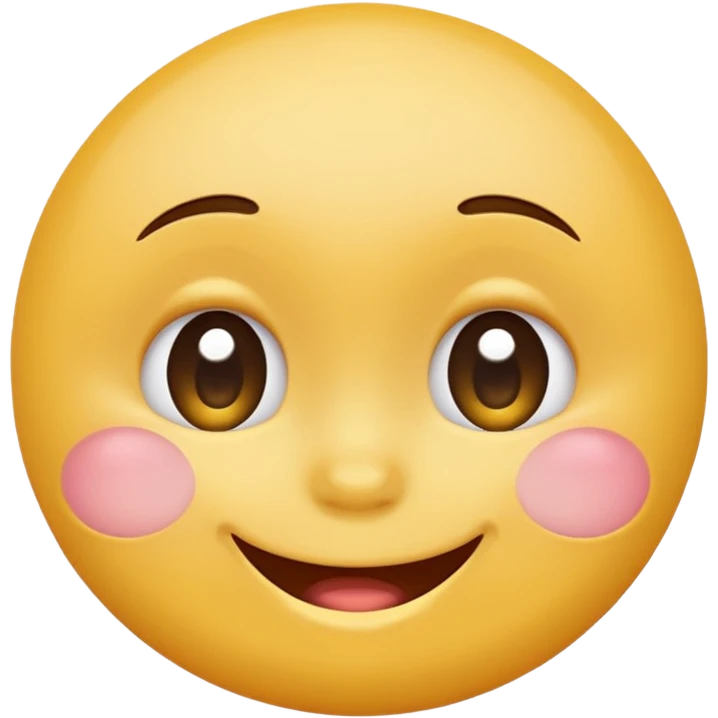 Emoji, yellow round smiling face, pronounced shame emoji