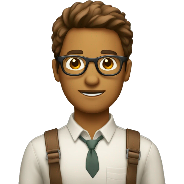 humano con lentes y pelo castaño emoji