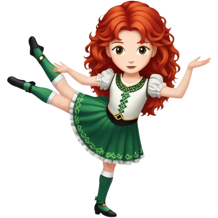 Irish dancer with red hair emoji