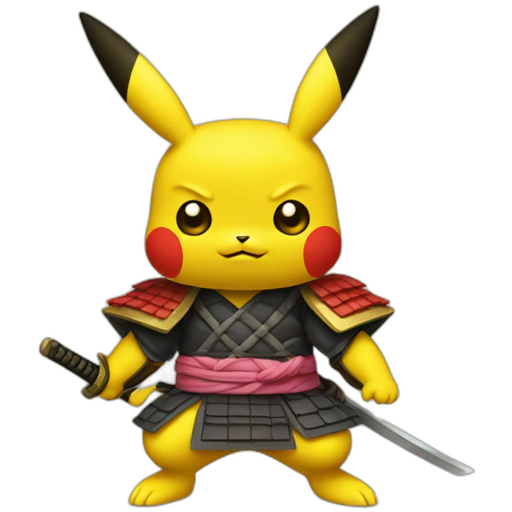 Pikachu samurai emoji