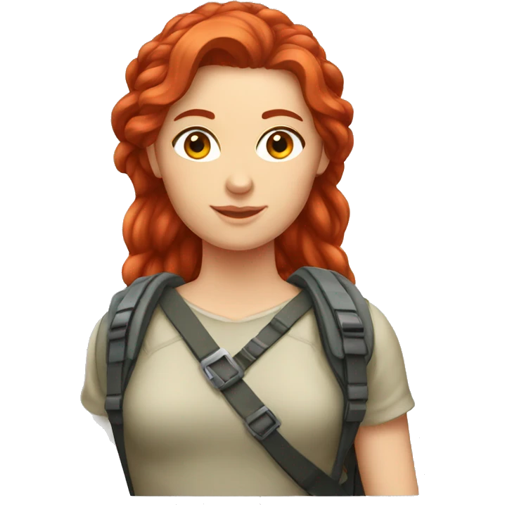 female mountaineer red hair greek flag emoji