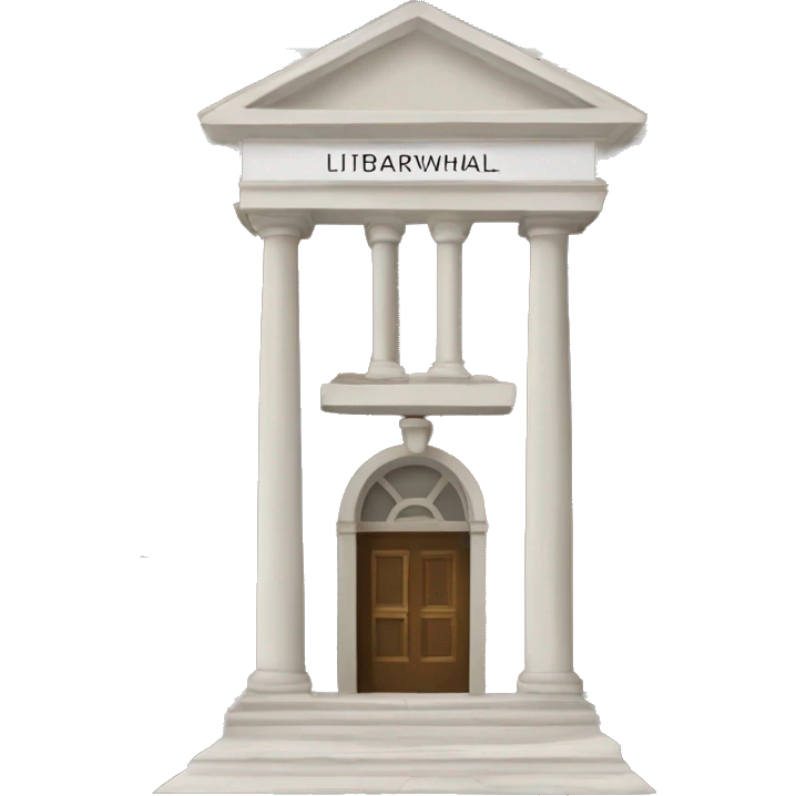 old building like a townhall, but with library written on the entry emoji