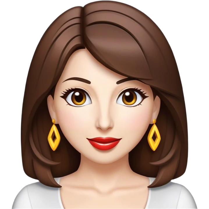 Cinematic Realistic Nancy Ajram Pop Culture Emoji, depicted with a charismatic modern portrayal of the celebrated singer rendered with crisp detail and energetic lighting. emoji