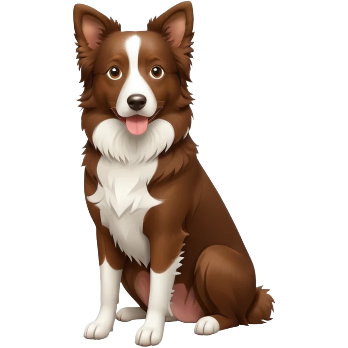 Brown Border Collie sitting emoji