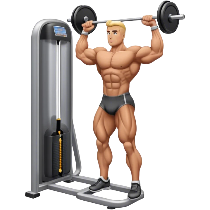 standing bodybuilder hip abduction cable machine exercise emoji