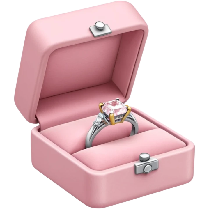 all white diamond ring, light pink box emoji