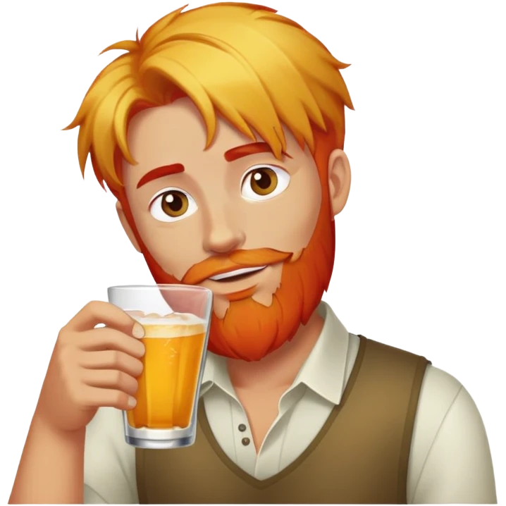 yellow hair head and  red hair light beard guy drinks and alcohol drink emoji