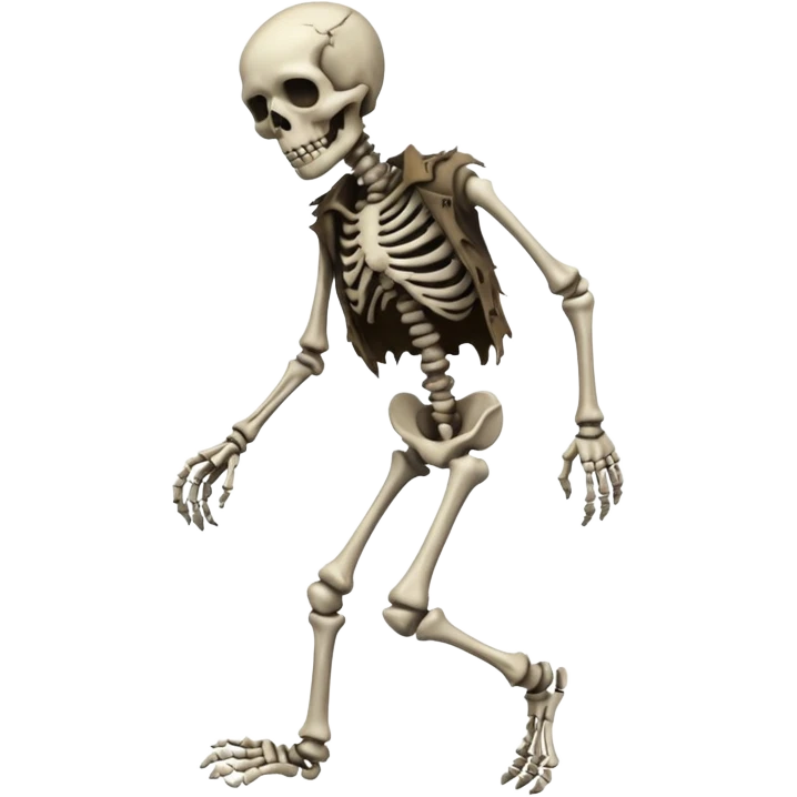 Skeleton walking like a zombie emoji