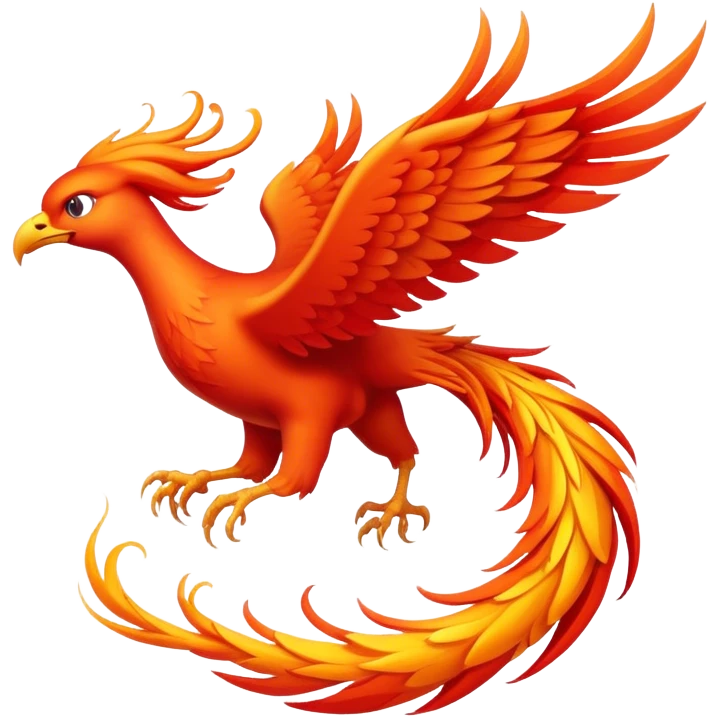 Flying pheonix with long tail emoji