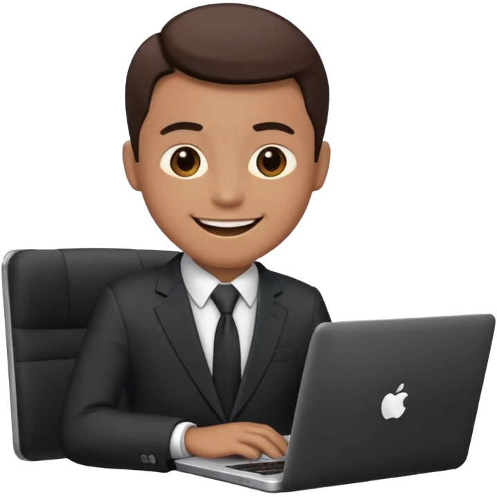 working laptop person suit happy emoji