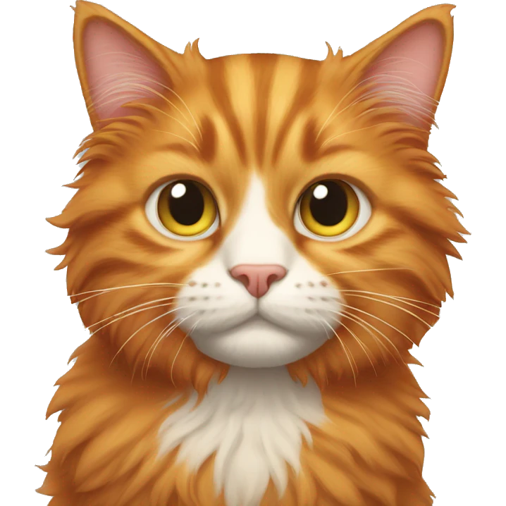 Fluffy ginger cat emoji