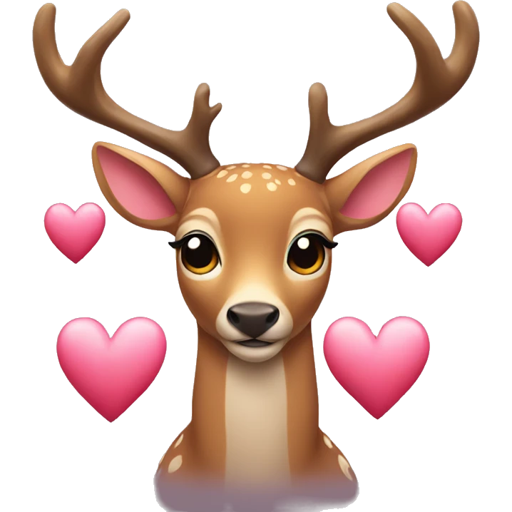 Deer with hearts emoji
