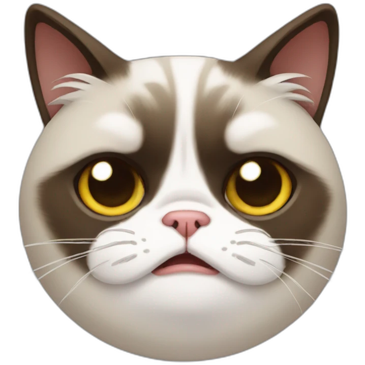 Grumpy cat happy face emoji