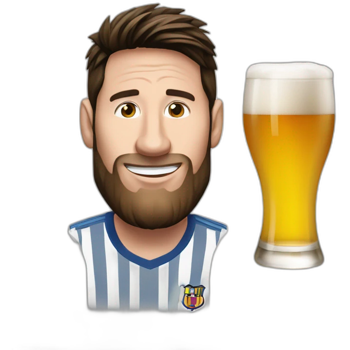 messi qui boit une bière emoji