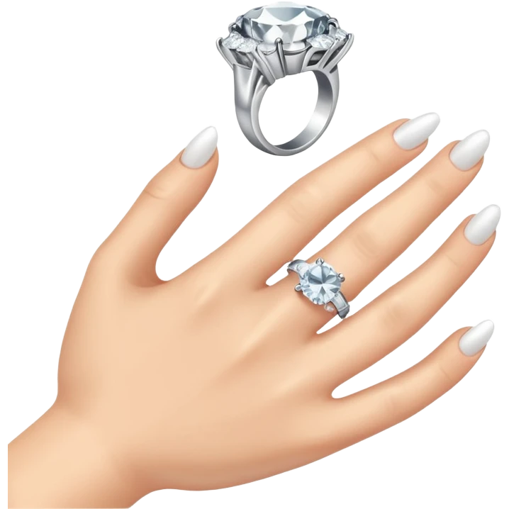 Engagement ring in hand  emoji