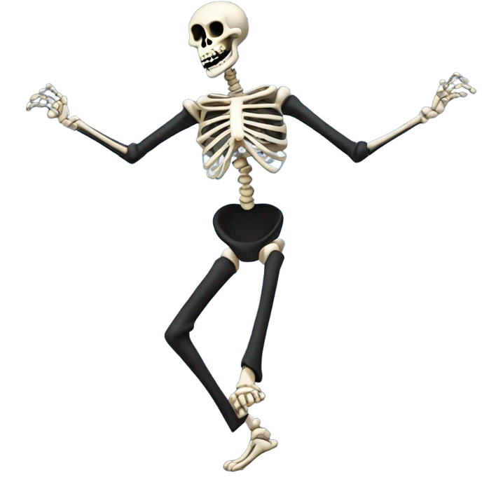 Jerry Seinfeld as a skeleton dancing emoji