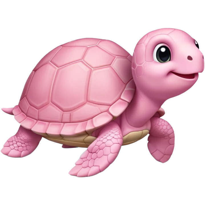 light pink turtle with cute smile emoji