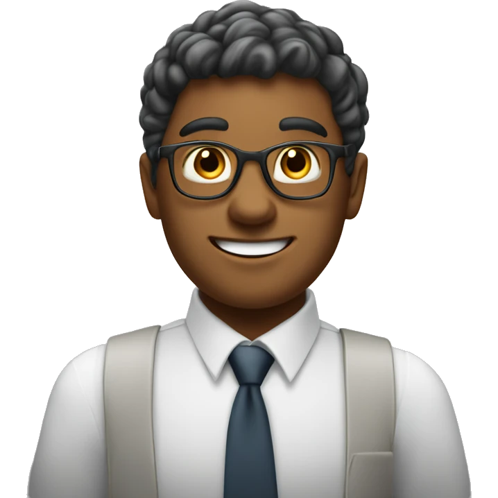young office worker in govenment, shows an idea/brilliant, smile hapily emoji