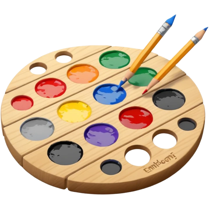 Paint pallete with pencil emoji