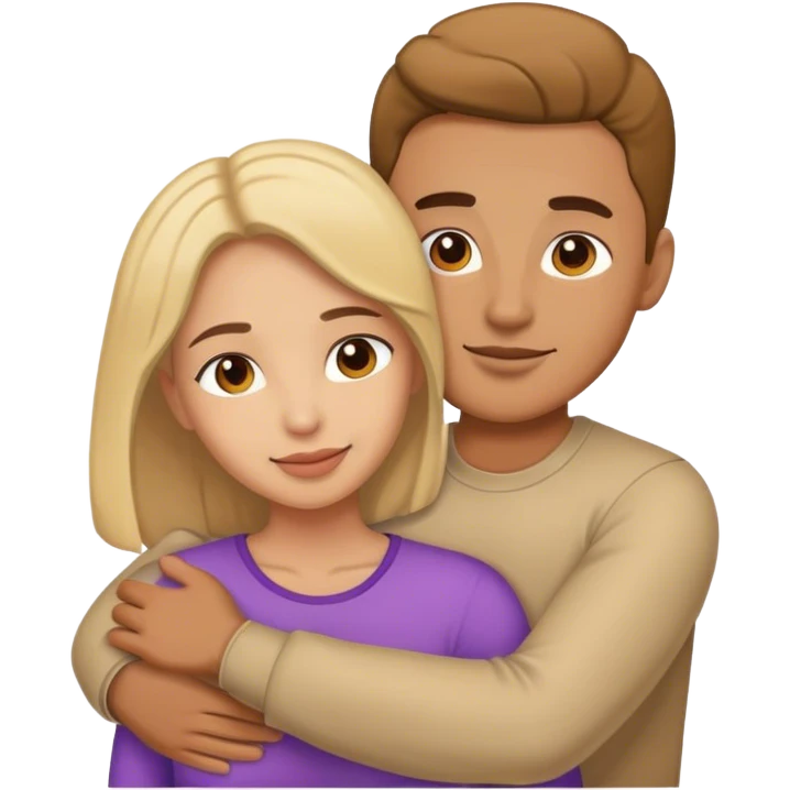 Man and woman hugging  emoji