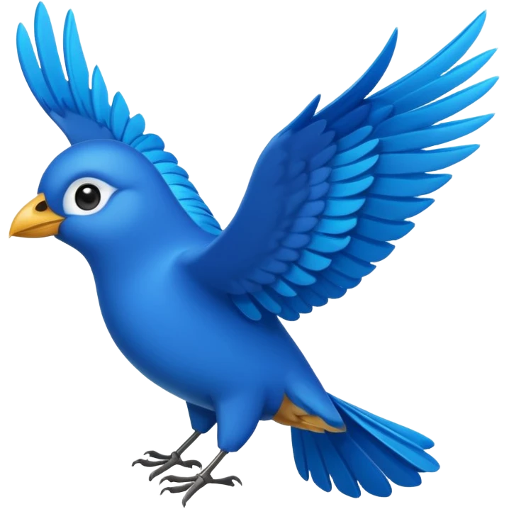 flying blue bird emoji
