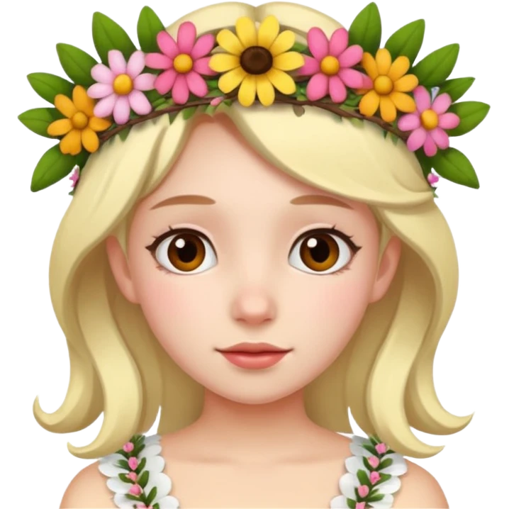 girl with flower crowns emoji