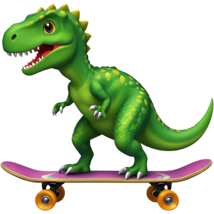 Dinosaur on a skateboard emoji