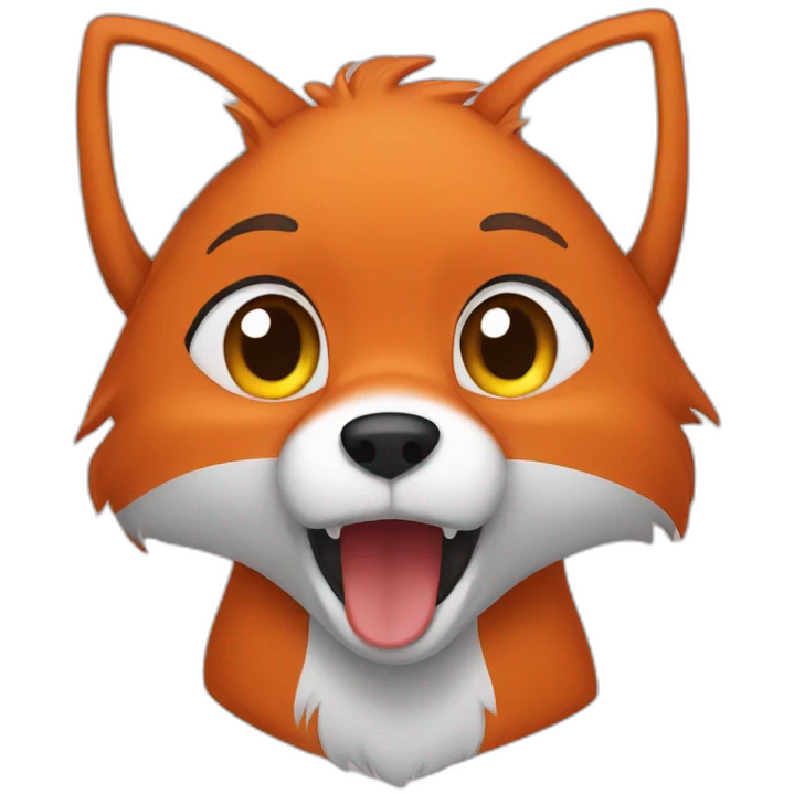 A crying fox emoji