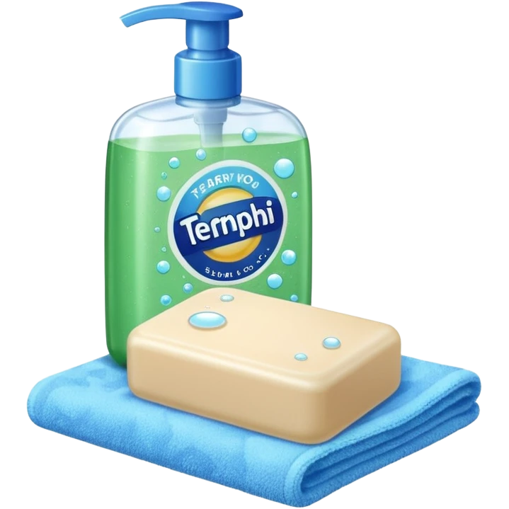 Soap, washcloth and shampoo emoji