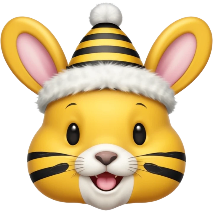 bee bunny teeth  with party cap emoji