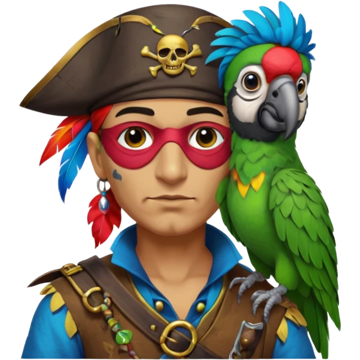 pirate and parrot emoji
