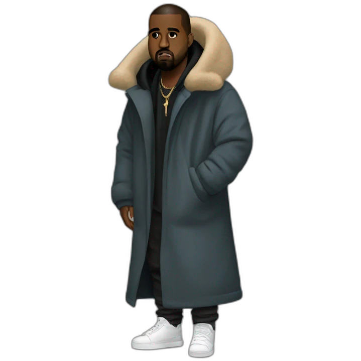 Kanye west with a big coat emoji