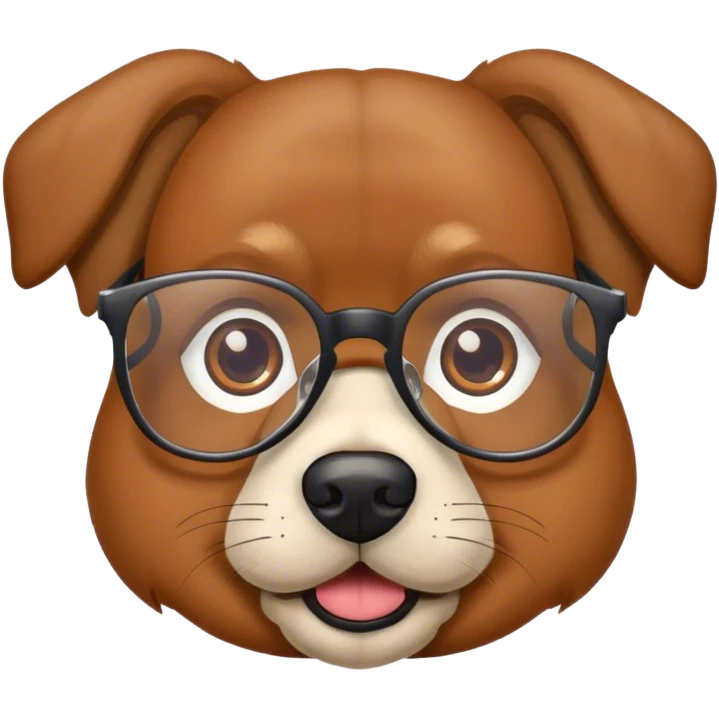 Un perro con gafas emoji