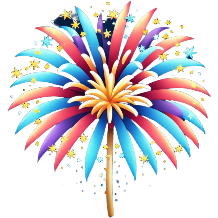 New year Fireworks real emoji