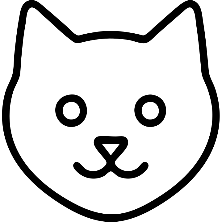 green cat face outlined icon emoji