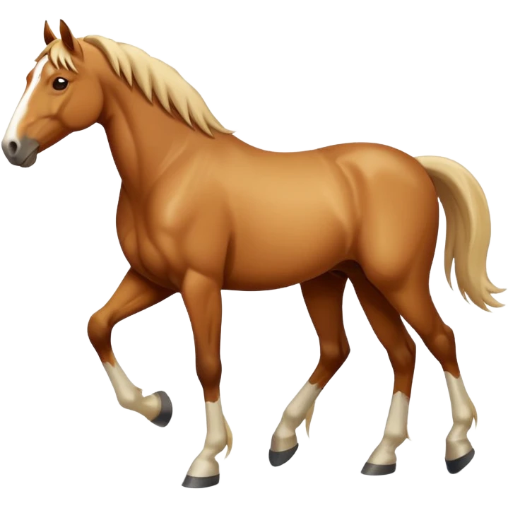 конь идет по белой тропинке emoji