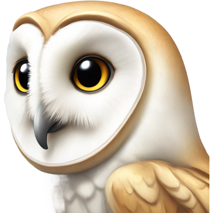 Barn owl with unicorn horn emoji