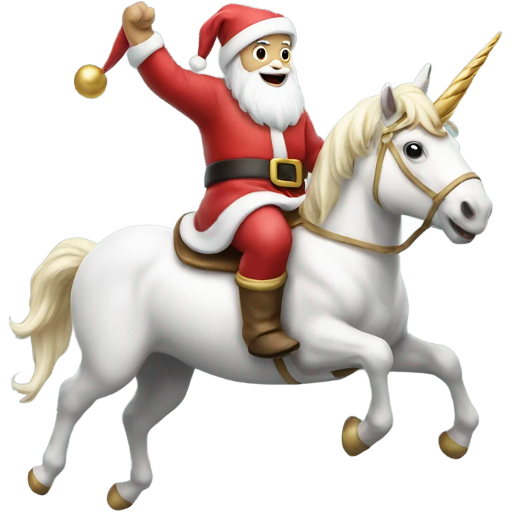 Santa Claus riding a unicorn  emoji