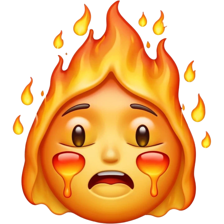 I want an emoji that is crying, melting, on fire. emoji
