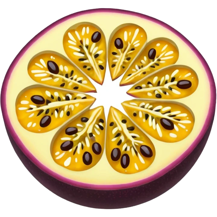 passion fruit sliced juicy emoji