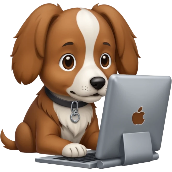 A dog on a computer emoji