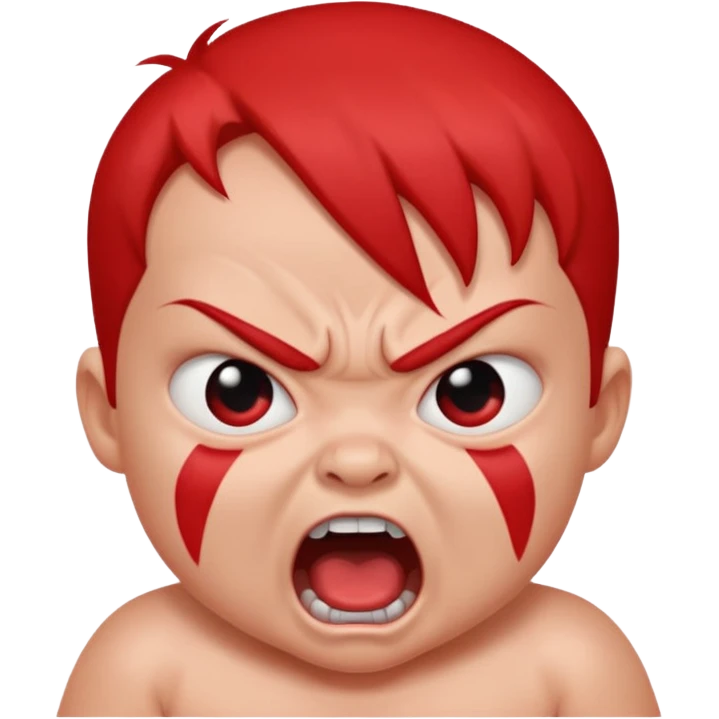 a baby all red red angry face  emoji
